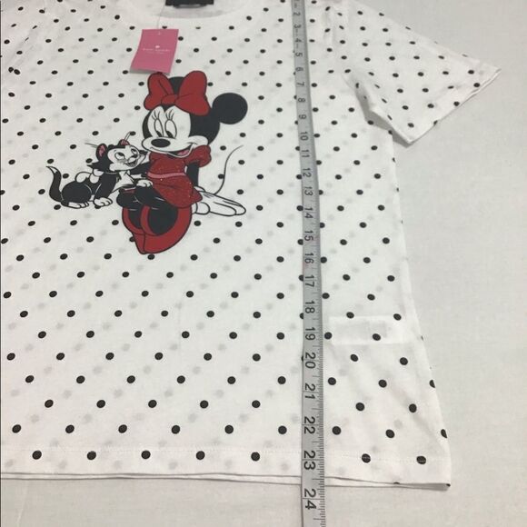 Disney X Kate Spade White Essential Cotton Minnie Mouse T-Shirt New Size Small - Picture 11 of 11
